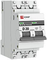 Выключатель автоматический EKF PROxima ВА47-63 2п 20А D 6кА картинка